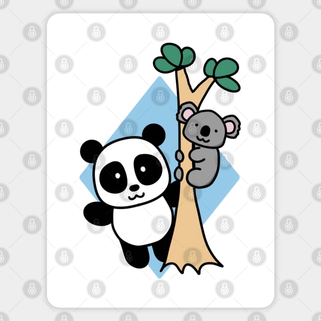Cute Panda and Koala Magnet by 1000 Pandas